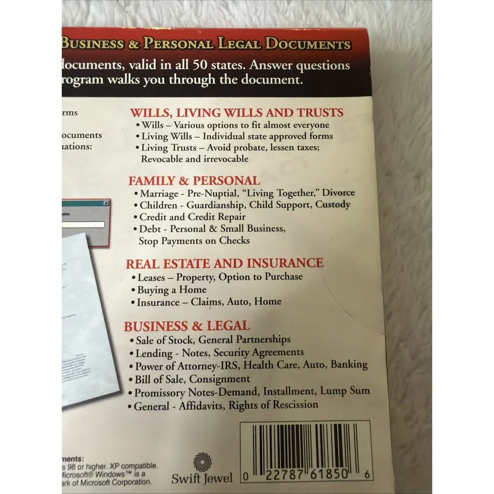 PC Attorney CD Rom Over 200 Legal Documents Wills Pre-Nup Business Windows XP